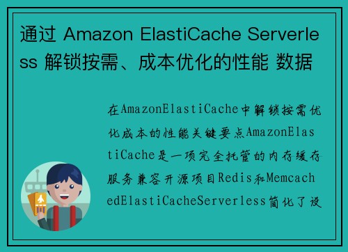 通过 Amazon ElastiCache Serverless 解锁按需、成本优化的性能 数据库博